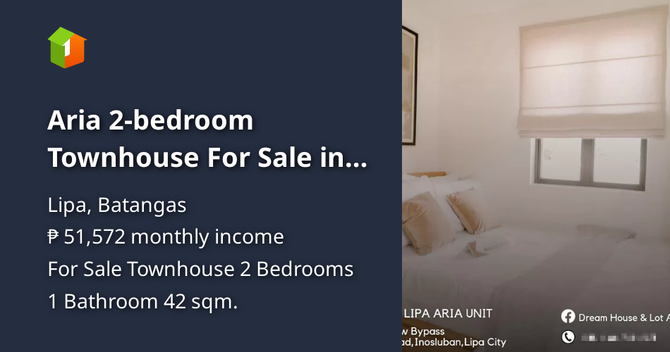 Aria 2bedroom Townhouse For Sale in Idesia Lipa Batangas [House and