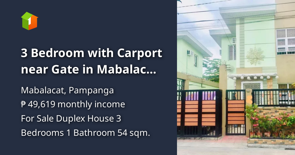3 Bedroom with Carport near Gate in Mabalacat Pampanga near S&R Dau