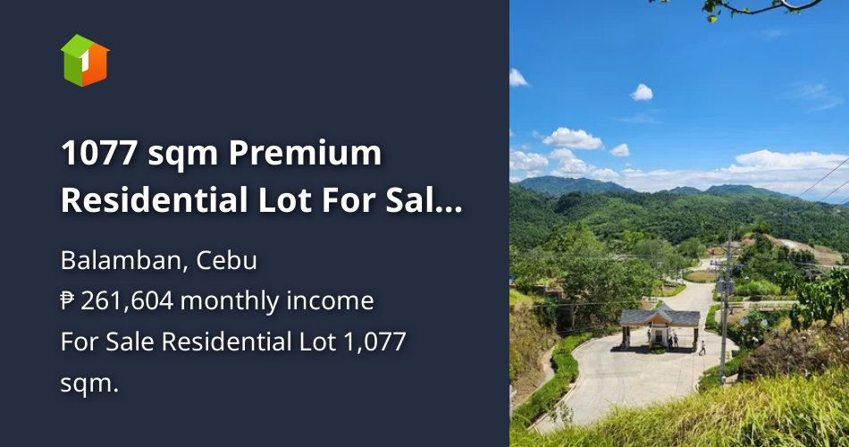 1077 sqm Premium Residential Lot For Sale in Balamban Cebu [Lot 🚜