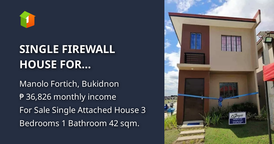 SINGLE FIREWALL HOUSE FOR INVESTMENT IN MANOLO FORTICH BUKIDNON [House