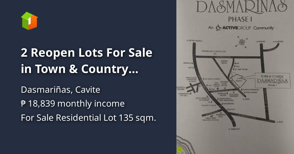 2 Reopen Lots For Sale in Town & Country Dasmariñas Cavite [Lot 🚜