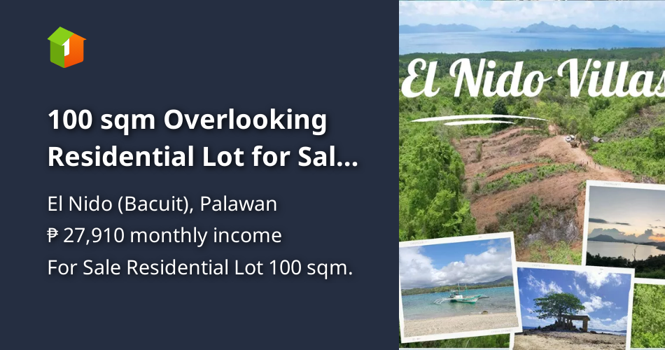 100 sqm Overlooking Residential Lot for Sale in El Nido Palawan [Lot 🚜