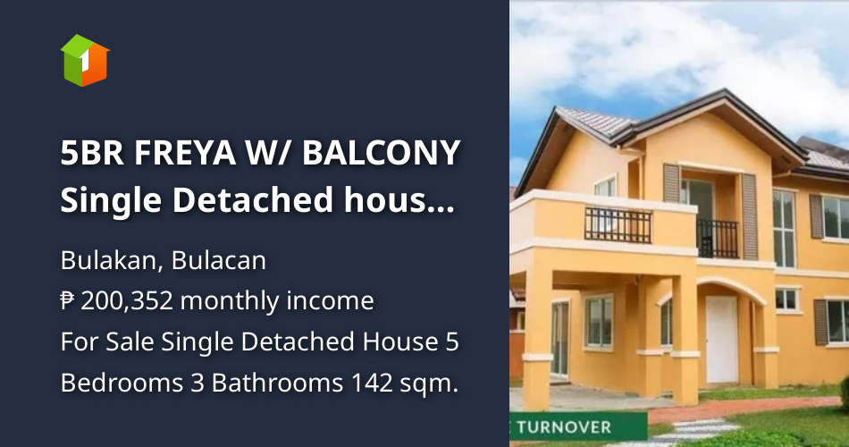 5BR FREYA W/ BALCONY Single Detached house for Sale in Bulakan Bulacan