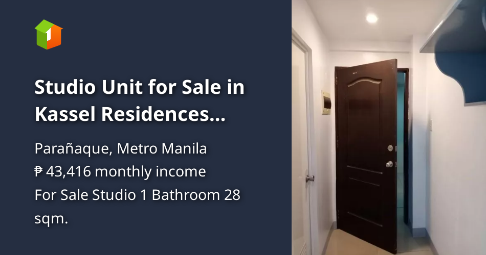 Studio Unit for Sale in Kassel Residences Merville Paranaque City