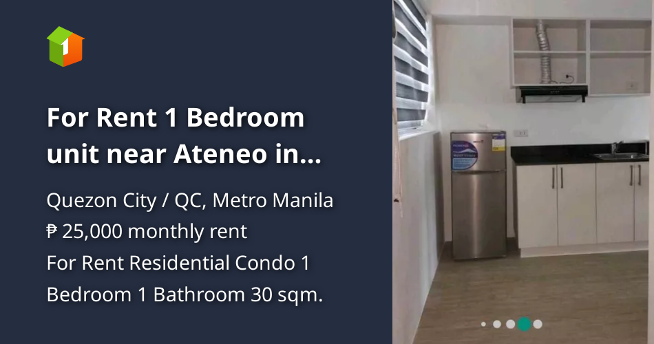 For Rent 1 Bedroom unit near Ateneo in Katipunan Avenue, Quezon City