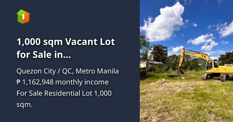 1,000 sqm Vacant Lot for Sale in Congressional Quezon City [Lot 🚜
