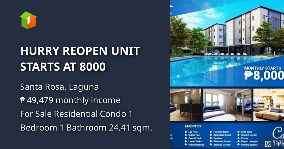 HURRY REOPEN UNIT STARTS AT 8000 [Condo 🏙️] (May 2023) in Santa Rosa