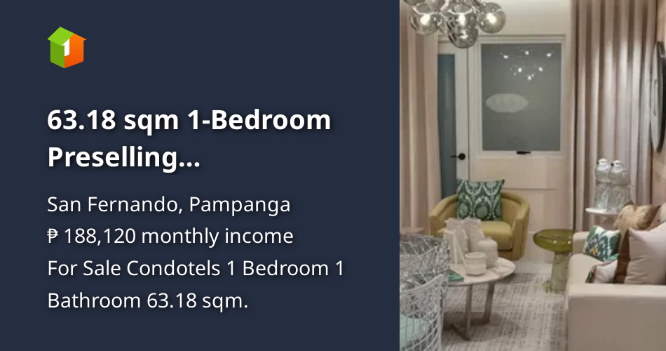 63.18 sqm 1Bedroom Preselling Condominium in San Fernando Pampanga