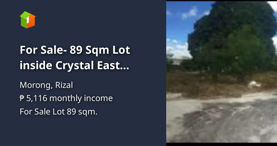 For Sale 89 Sqm Lot inside Crystal East Subdivision [Lots 🚜] (July