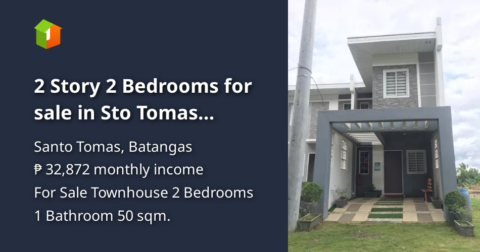 2 Story 2 Bedrooms for sale in Sto Tomas Batangas [House and Lot 🏘️] (August 2024) in Santo