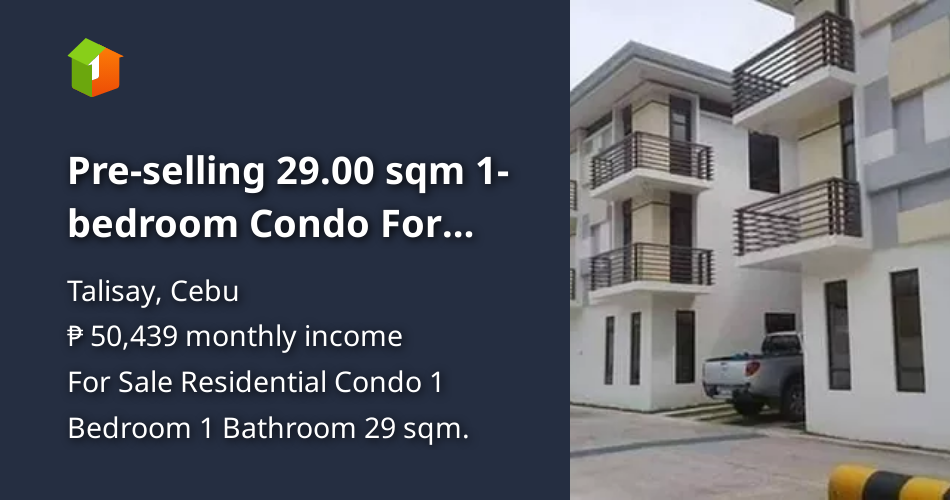 Preselling 29.00 sqm 1bedroom Condo For Sale in Talisay Cebu [Condo 🏙