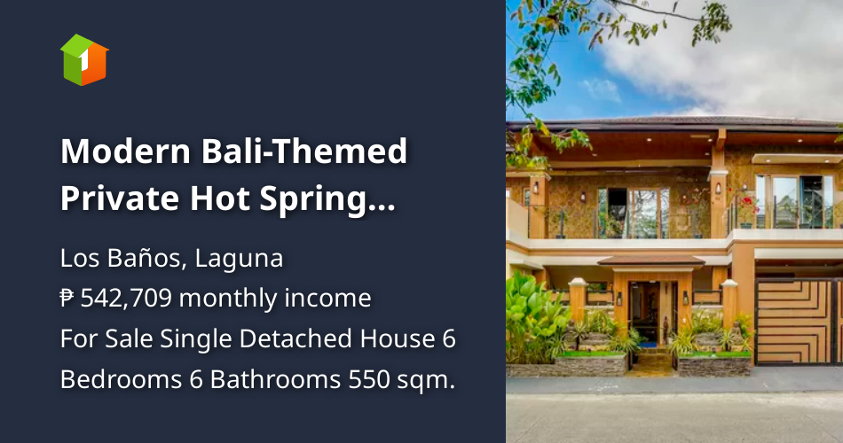 Modern Bali-Themed Private Hot Spring Resort in Los Banos, Laguna ...