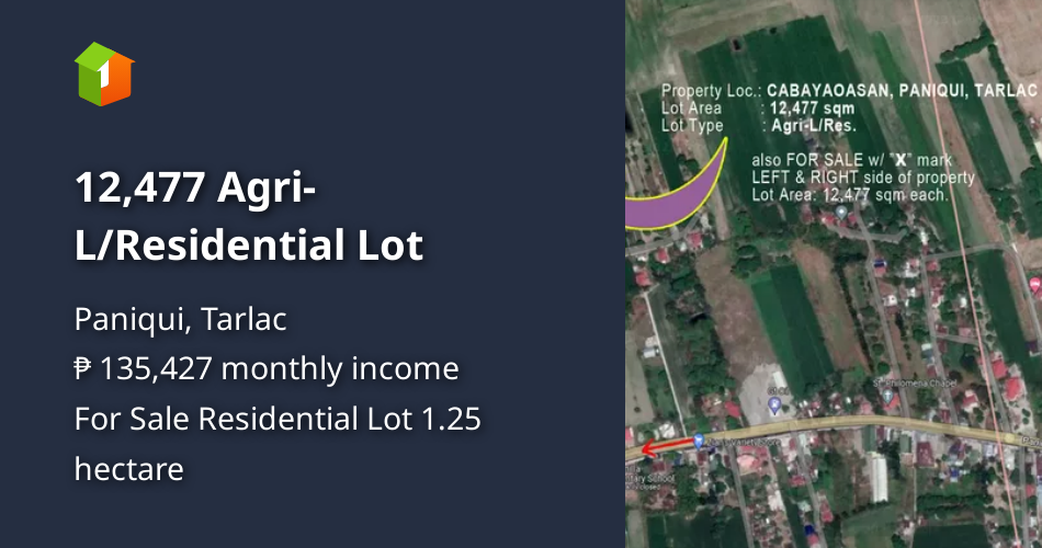 12,477 AgriL/Residential Lot [Lot 🚜] (October 2023) in Paniqui, Tarlac
