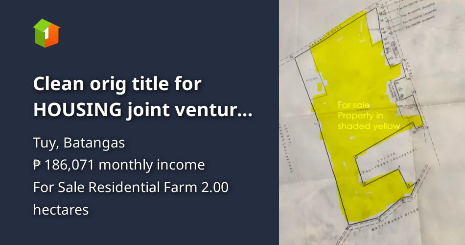 Clean orig title for HOUSING joint venture ok near town cement road