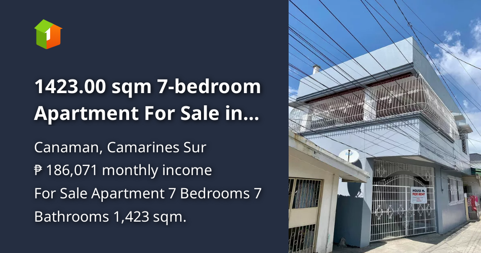 1423.00 sqm 7bedroom Apartment For Sale in Canaman Camarines Sur