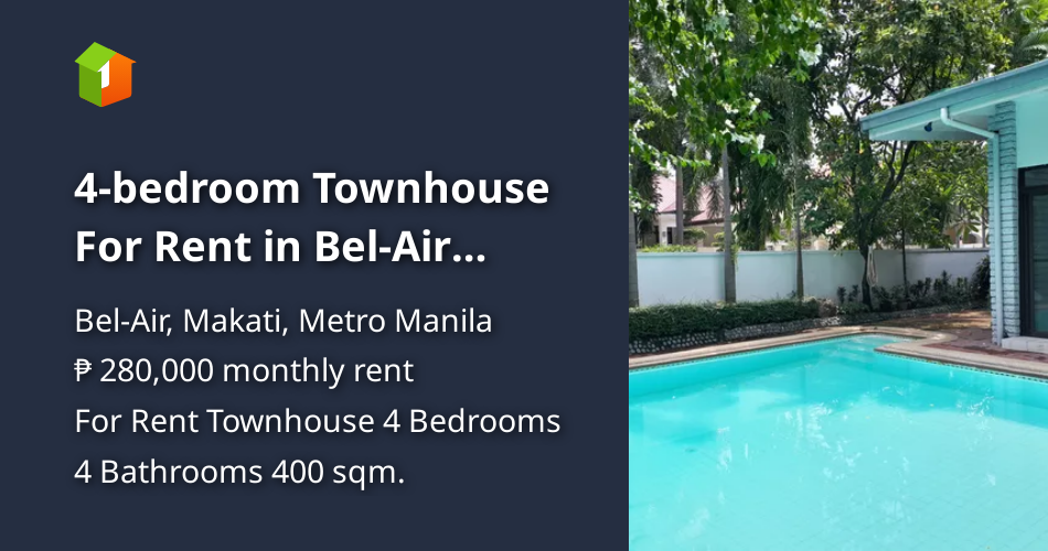 4bedroom Townhouse For Rent in BelAir Makati Metro Manila [House and
