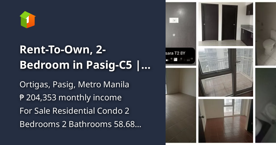 RentToOwn, 2Bedroom in PasigC5 Kasara Urban Resort Residences