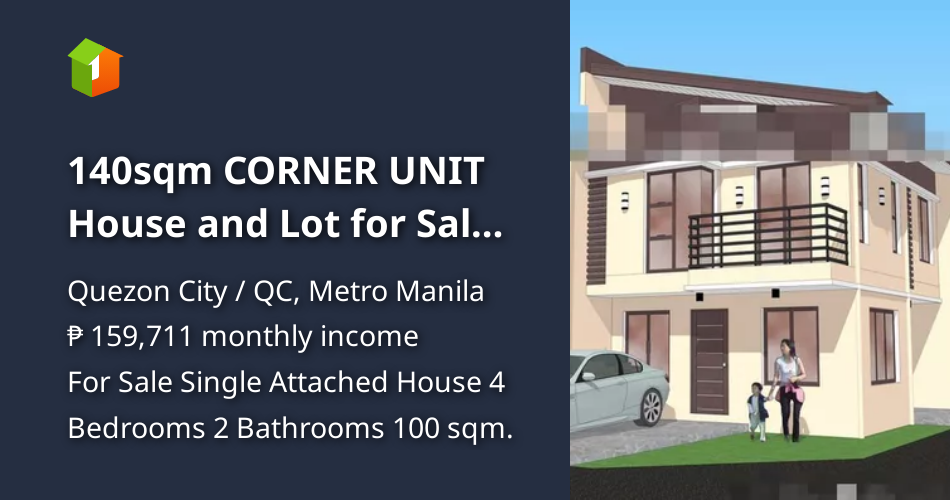 140sqm CORNER UNIT House and Lot for Sale in Filinvest Heights QC
