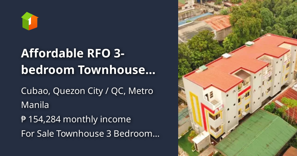 Affordable RFO 3bedroom Townhouse For Sale in Cubao Quezon City / QC [House and Lot 🏘️] (June