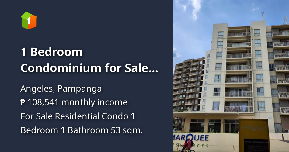 1 Bedroom Condominium for Sale in Marquee Residences [Condo 🏙️] (August