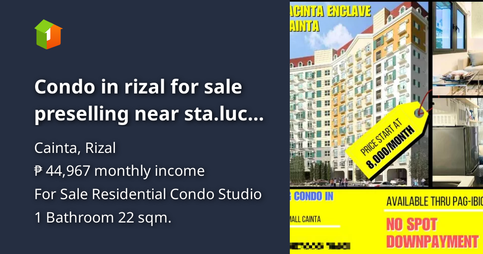 Condo in rizal for sale preselling near sta.lucia and lrt station ...