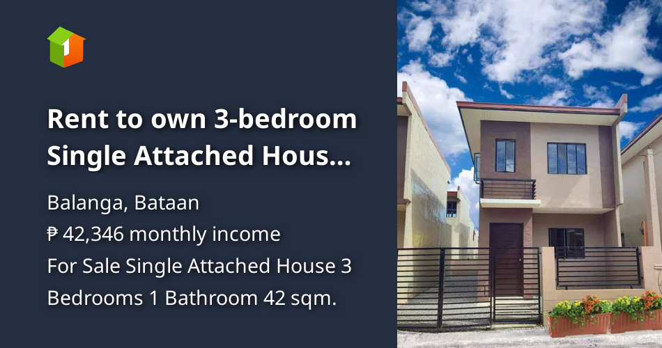 Rent to own 3bedroom Single Attached House For Sale in Balanga Bataan