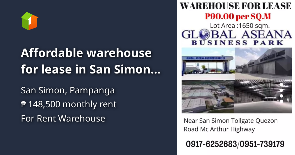 Affordable warehouse for lease in San Simon Pampanga (P90.00 per sqm