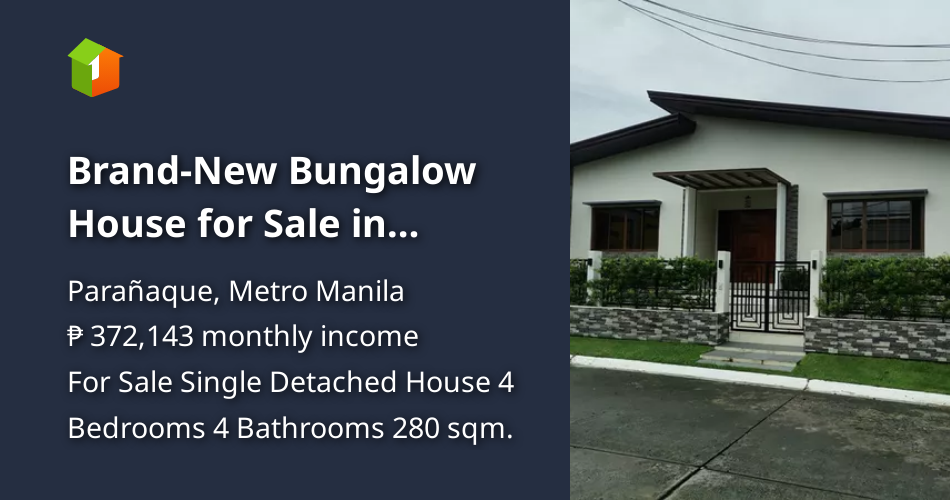 BrandNew Bungalow House for Sale in Paranaque [House and Lot 🏘️