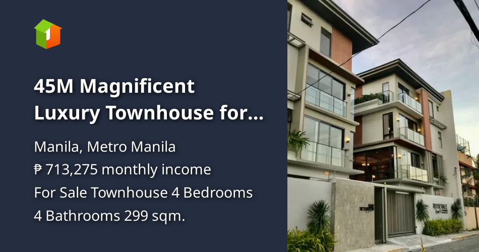 45M Magnificent Luxury Townhouse for sale in Paco Manila [House and Lot