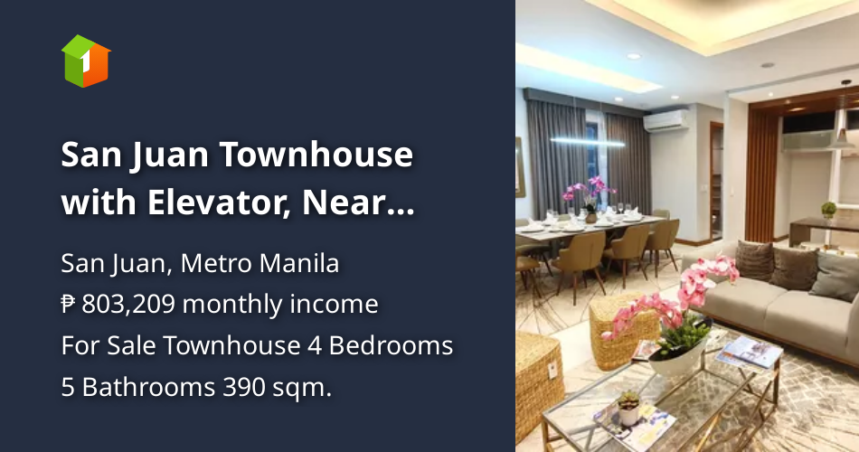 San Juan Townhouse with Elevator, Near Wilson, Greenhills, ICA, Xavier