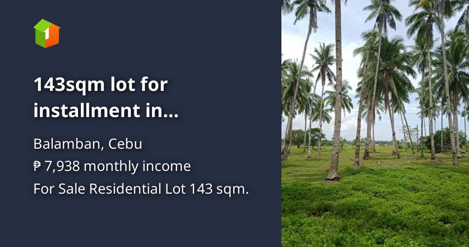 143sqm lot for installment in Cantuod,Balamban Cebu [Lot 🚜] (February