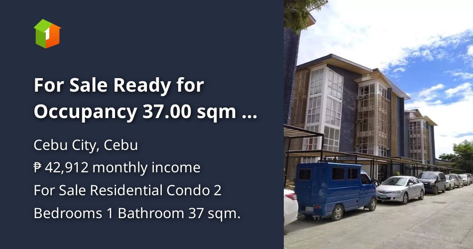 For Sale Ready for Occupancy 37.00 sqm 2bedroom Condo For Sale, Cebu