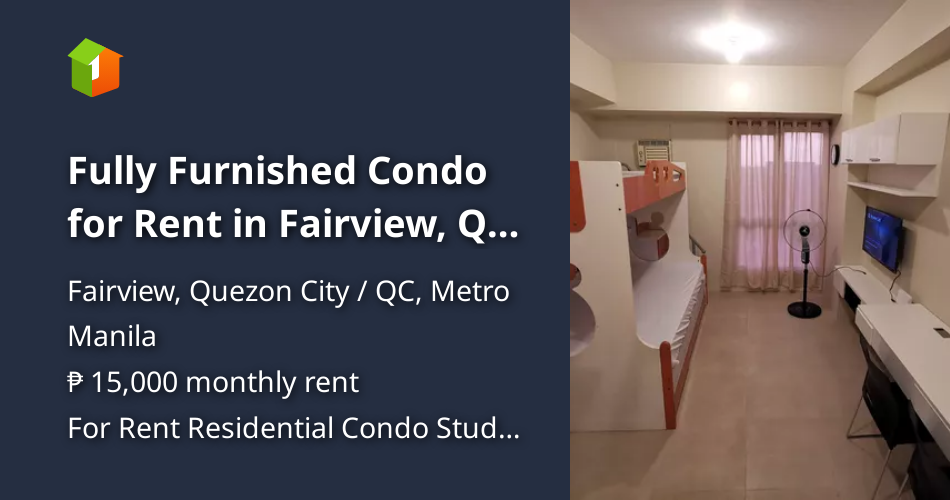 Fully Furnished Condo for Rent in Fairview, QC Only 15k per Month