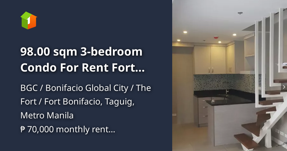 98.00 sqm 3bedroom Condo For Rent Fort Victoria BGC Taguig [Condo 🏙️