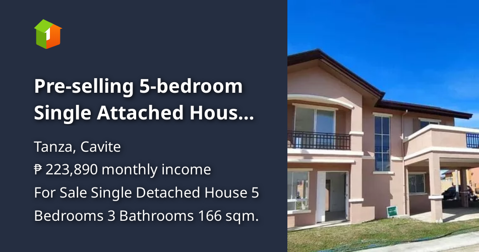 Preselling 5bedroom Single Attached House For Sale in Tanza Cavite