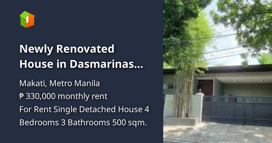 Newly Renovated House in Dasmarinas Village Makati for Rent [House and