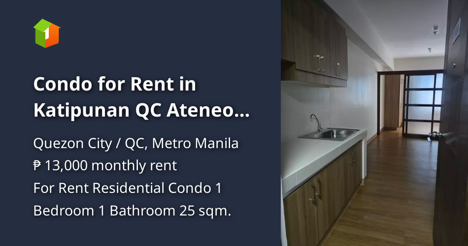 Condo for Rent in Katipunan QC Ateneo Miriam [Condos 🏙️] (September