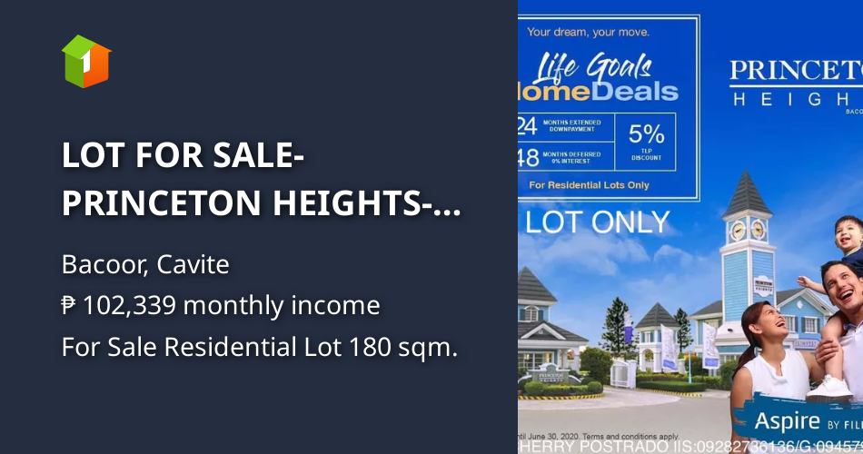 LOT FOR SALEPRINCETON HEIGHTSBACOOR CAVITEFILINVEST LAND INC. [Lot 🚜] (September 2020) in