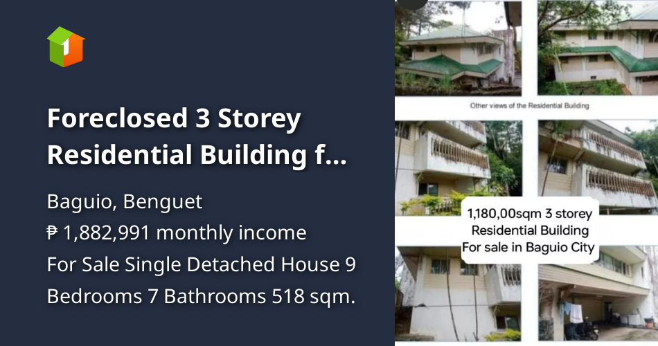Foreclosed 3 Storey Residential Building for sale in Baguio Benguet