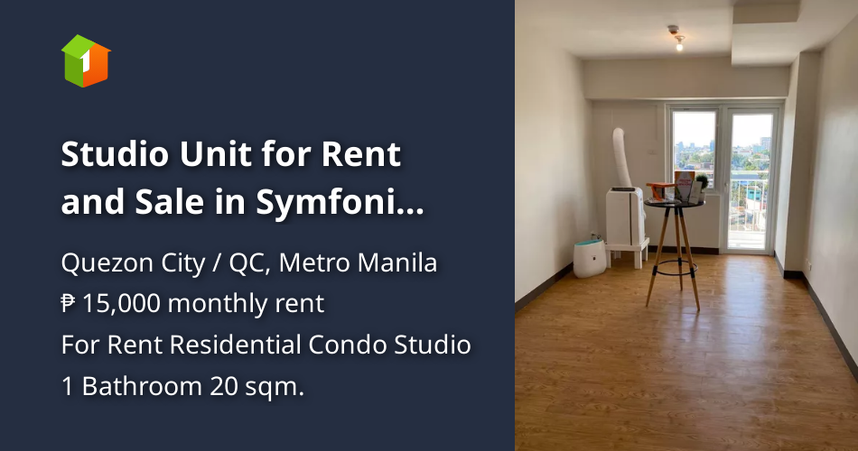 Studio Unit for Rent and Sale in Symfoni Kamias Quezon City [Condo 🏙️