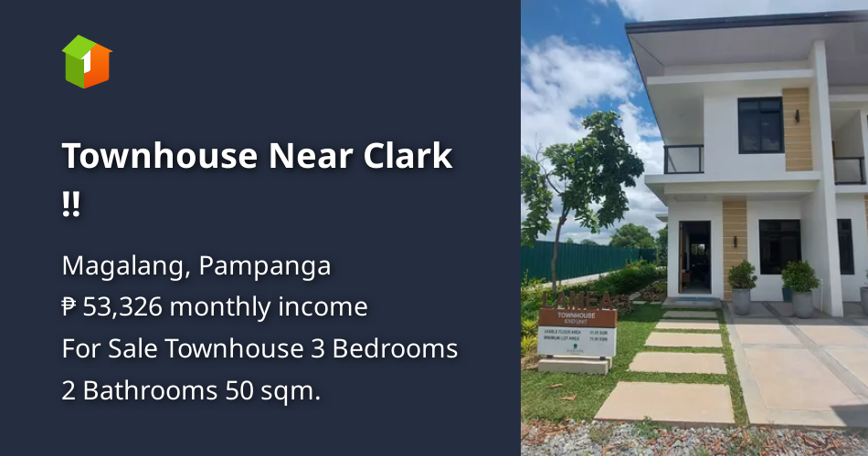 Townhouse Near Clark !! [House and Lot 🏘️] (August 2024) in Magalang, Pampanga for sale
