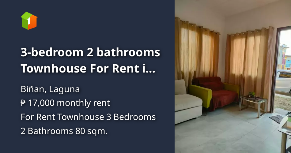 3bedroom 2 bathrooms Townhouse For Rent in Biñan Laguna [House and Lot