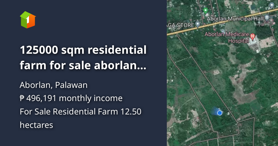 125000 sqm residential farm for sale aborlan palawan. [Lot 🚜] (March