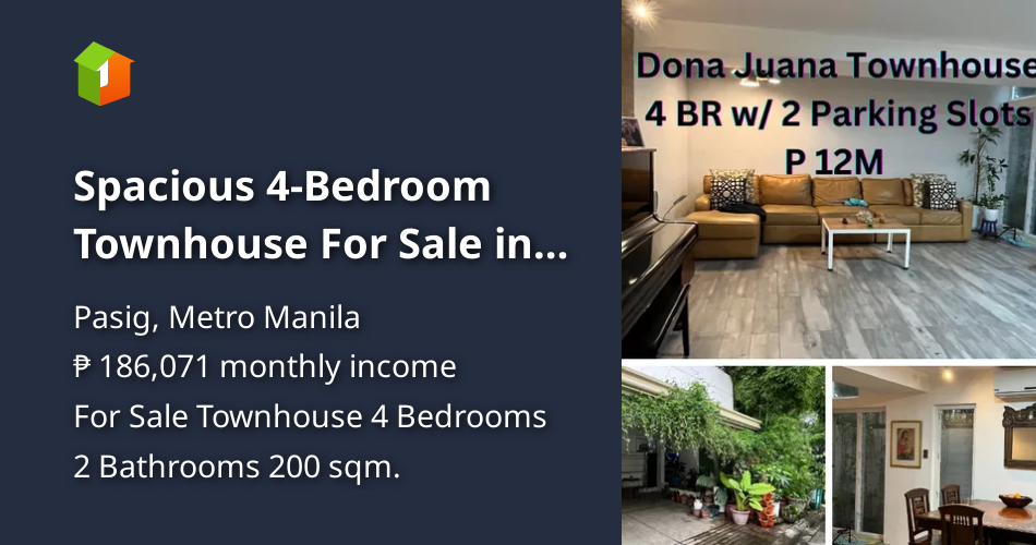 Spacious 4Bedroom Townhouse For Sale in Dona Juana C. Raymundo [House