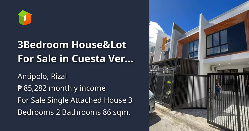 3Bedroom House&Lot For Sale in Cuesta Verde Antipolo [House and Lot 🏘️