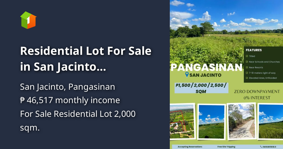 Residential Lot For Sale in San Jacinto Pangasinan [Lot 🚜] (May 2024