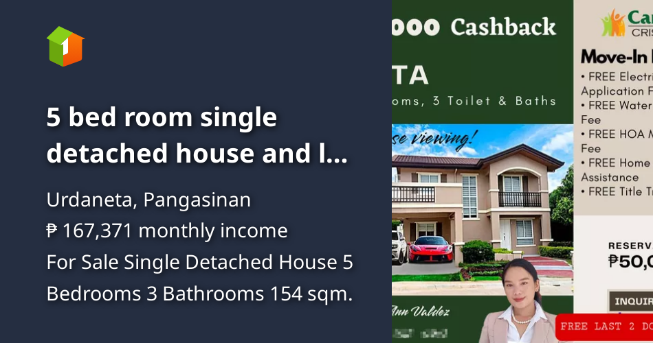 5 bed room single detached house and lot for sale in Pangasinan [House