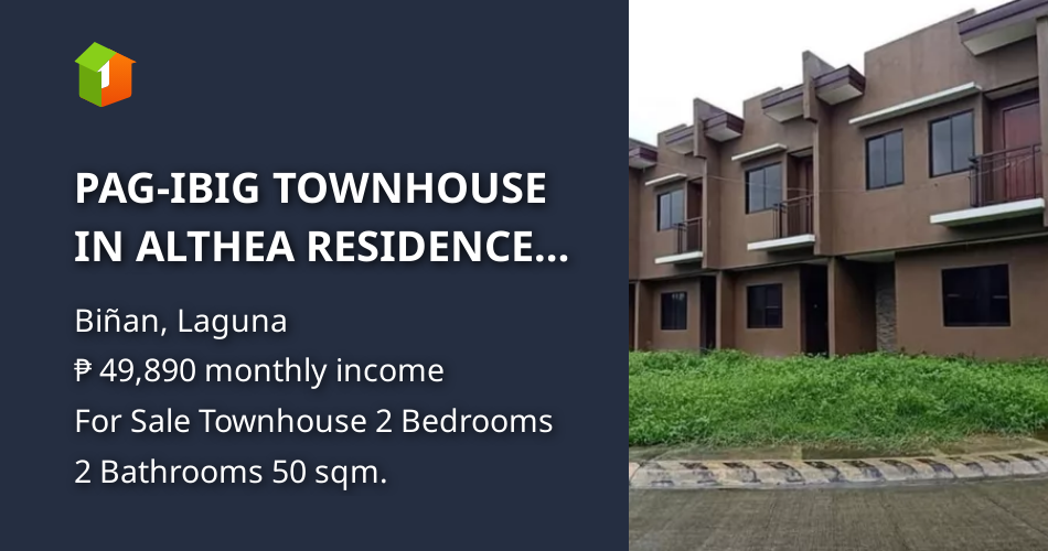 PAGIBIG TOWNHOUSE IN ALTHEA RESIDENCES BIÑAN LAGUNA [House and Lot 🏘️] (October 2021) in Biñan