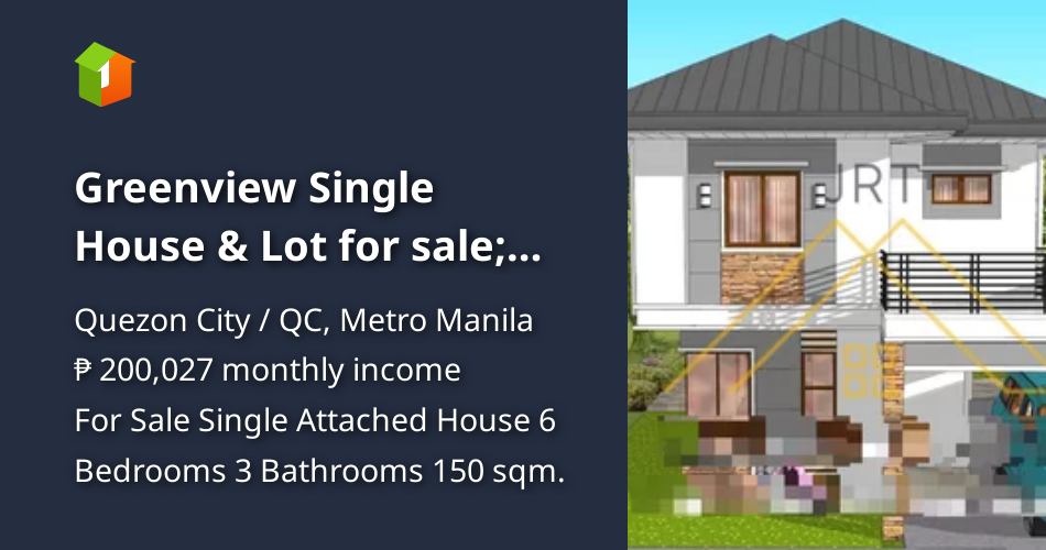 Greenview Single House & Lot for sale; Preselling Customized Design