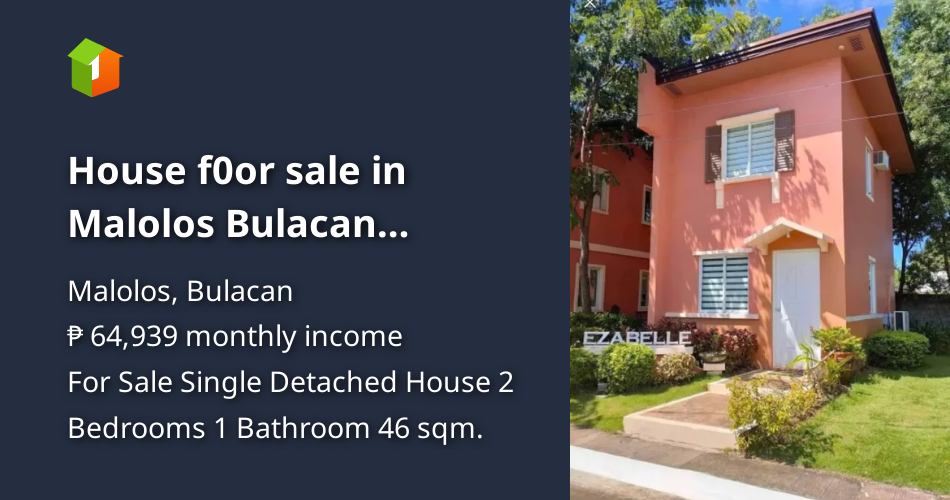 House f0or sale in Malolos Bulacan Bedroom Single Detached [House and